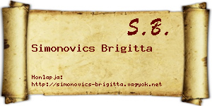 Simonovics Brigitta névjegykártya